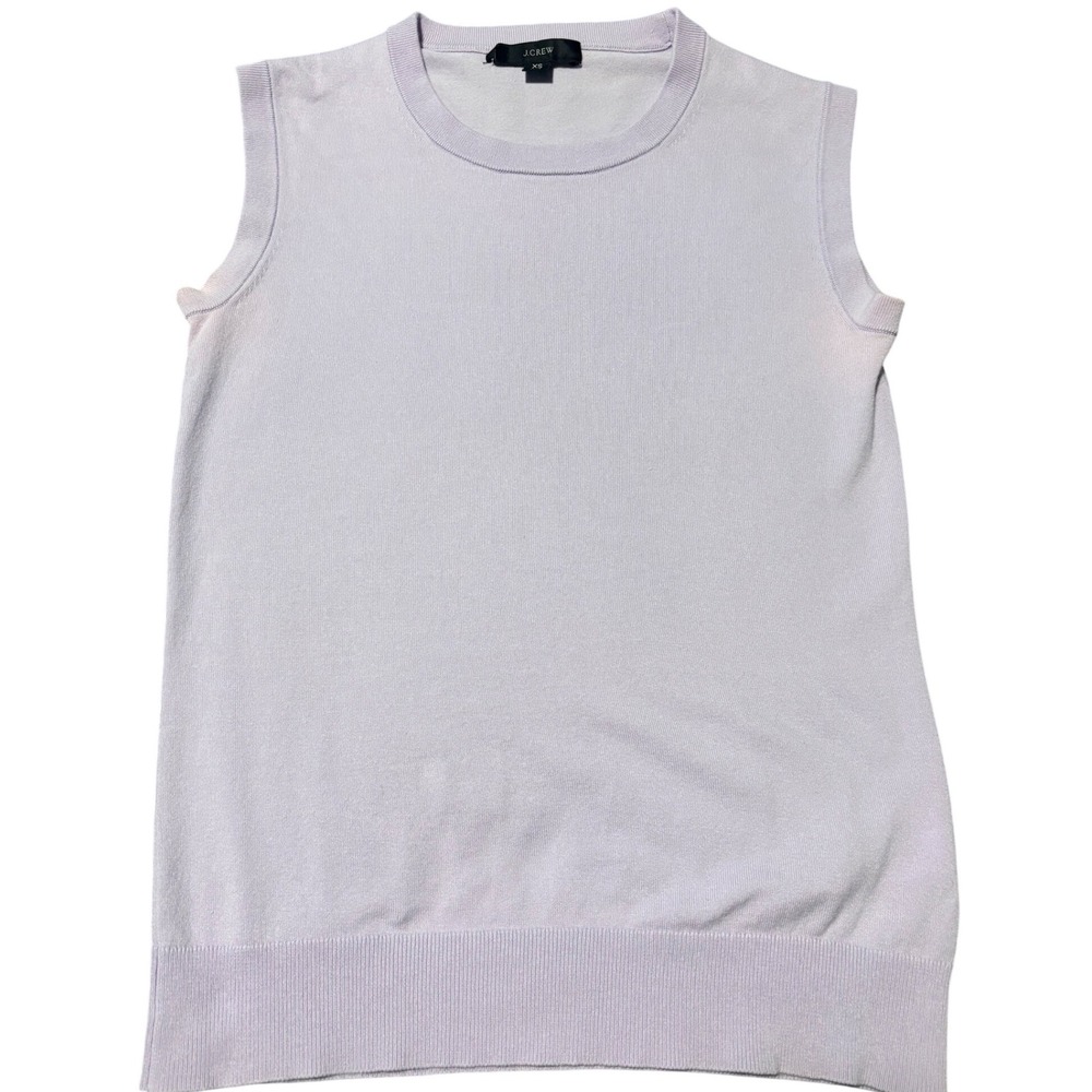 J.Crew Womens XS Lavender Purple Cotton Blend Sleeveless Sweater Shell Top‎